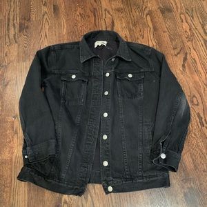 Madewell oversized trucker black jean jacket